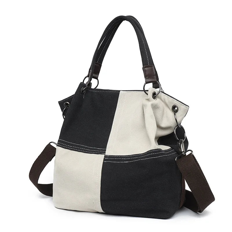 Canvas Zip Top Tote Bag The Store Bags black 