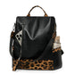 Leopard Print Backpack Purse