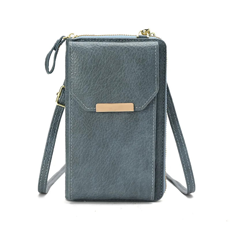 Leather Clutch Wallet With Phone Pocket The Store Bags Blue 