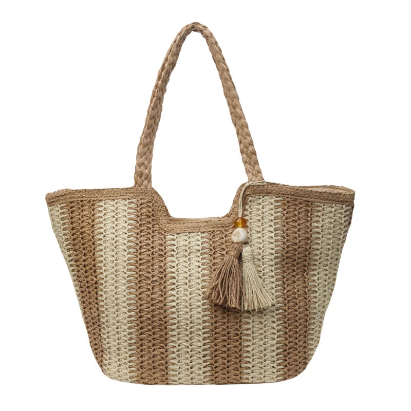 Striped Straw Bag The Store Bags Khaki 