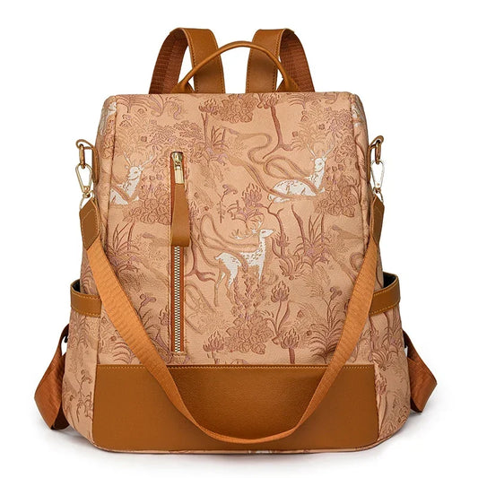 Leather Travel Backpack Anti Theft