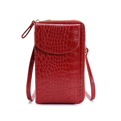 Pebbled Leather Phone Crossbody Bag The Store Bags Red 