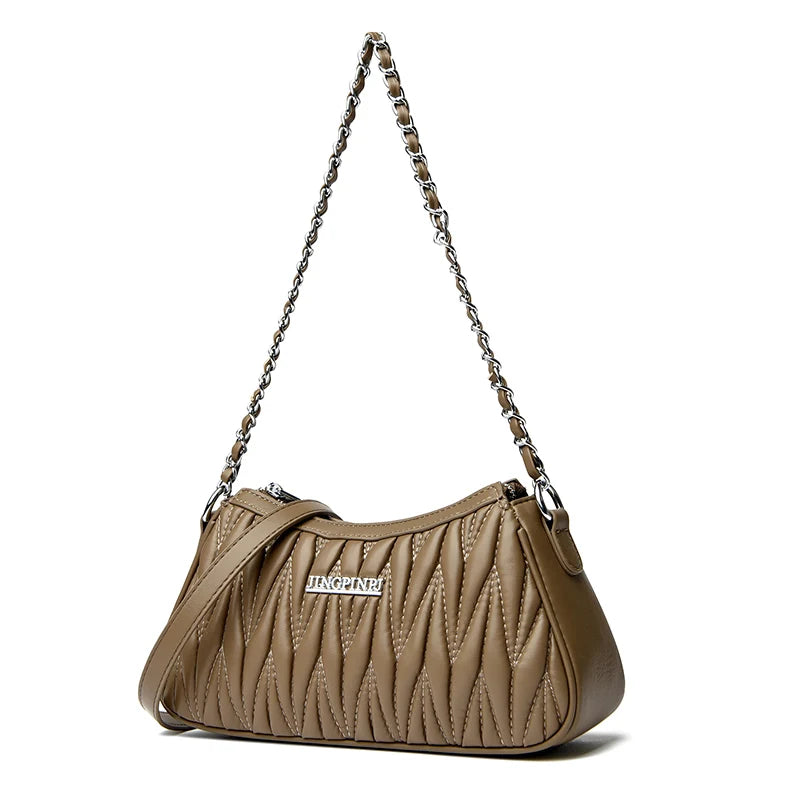 Baguette Bag With Chain Strap The Store Bags Khaki 