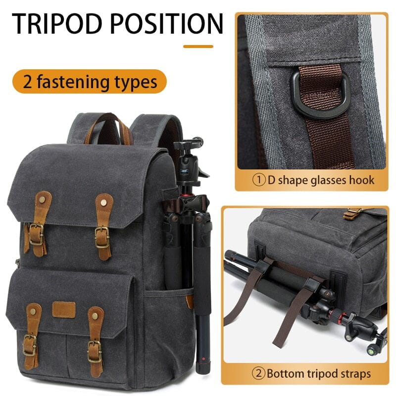 Canvas Camera Backpack With Tripod Holder The Store Bags 