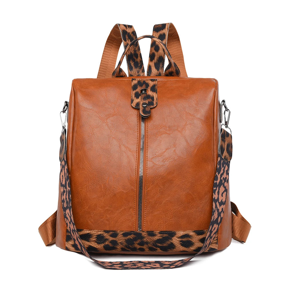Leopard Backpack Purse