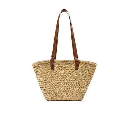 Straw Basket Bag With Drawstring