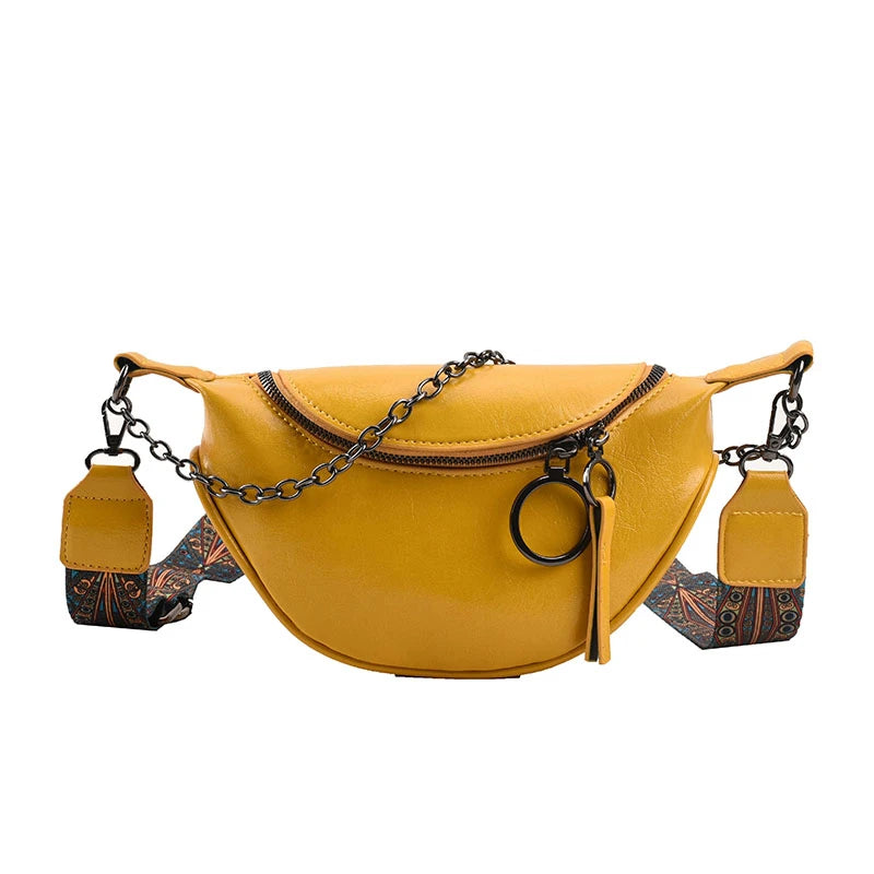 Cream Leather Fanny Pack The Store Bags Yellow 