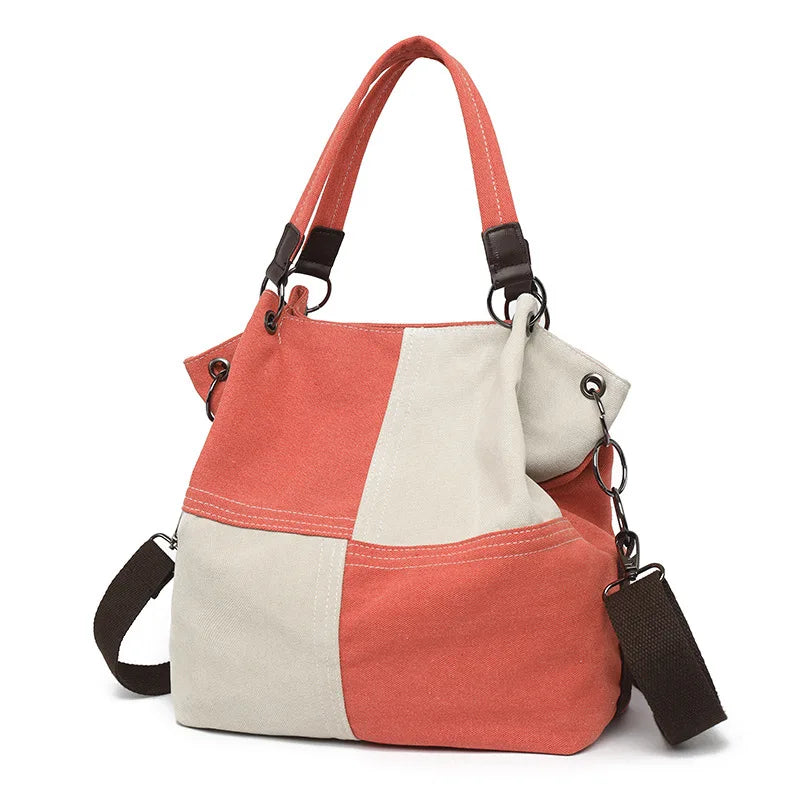 Canvas Zip Top Tote Bag The Store Bags red 