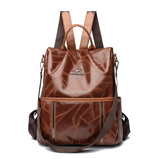 Anti Theft Backpack Women Leather