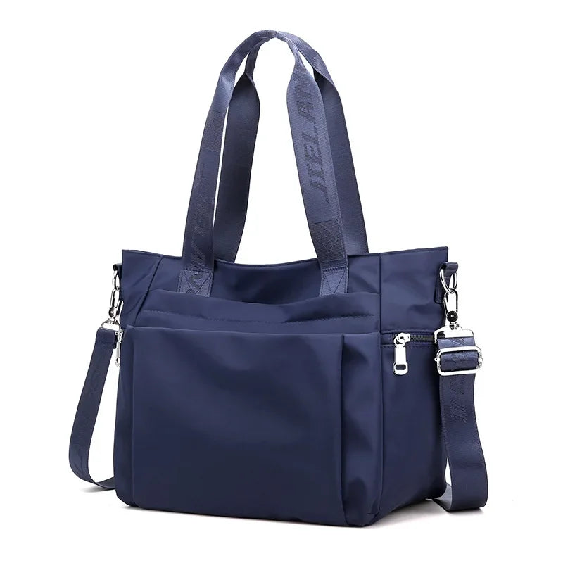 Tote Bag Nylon Zip Top The Store Bags Dark Blue 