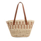 Straw Basket Bag With Zipper Closure