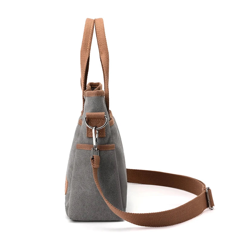 Large Zip Top Canvas Tote Bag