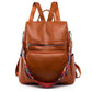 Faux Leather Laptop Backpack Women's