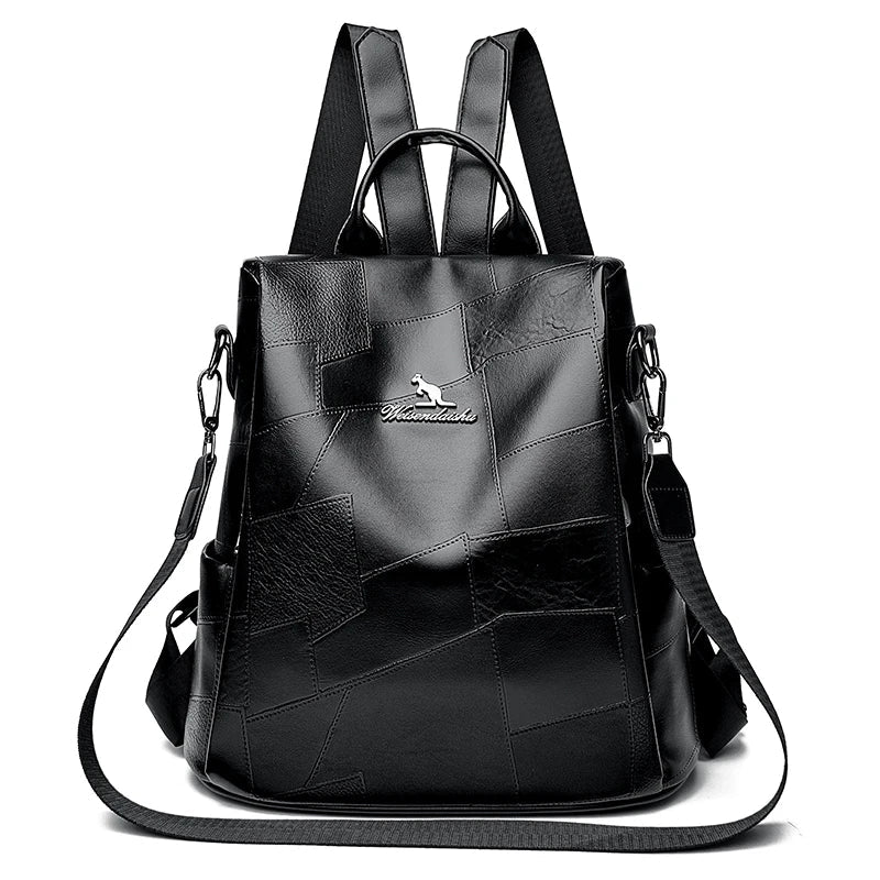 Faux Leather Laptop Backpack Women's The Store Bags Black 