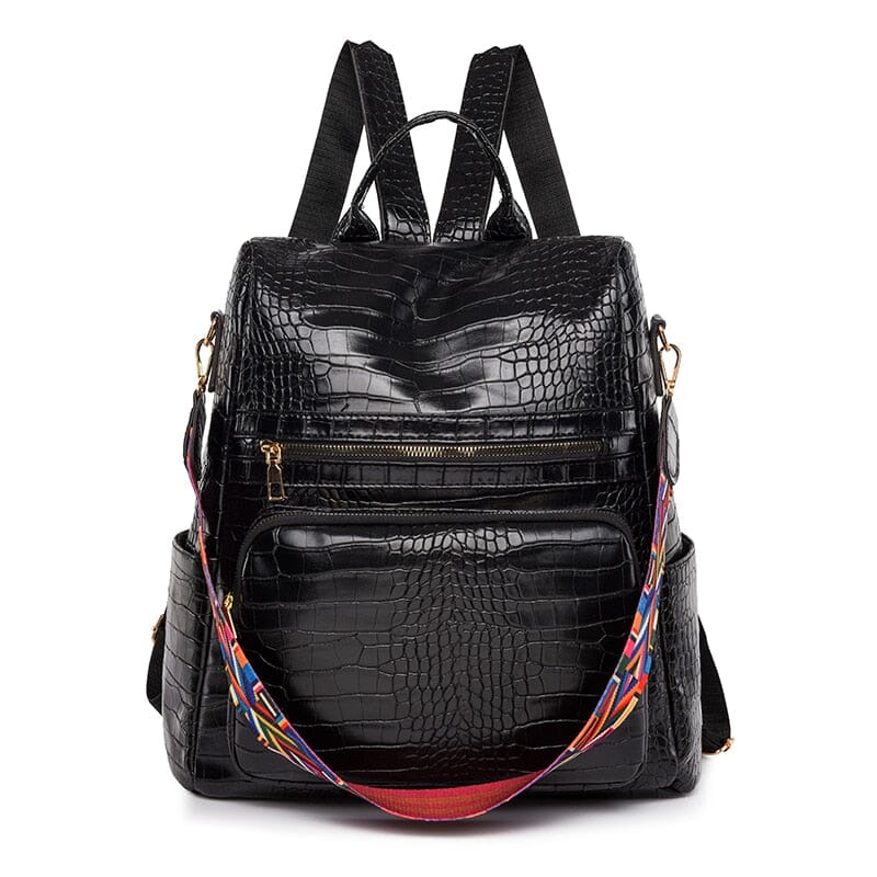 Faux Leather Laptop Backpack Women's The Store Bags Black 