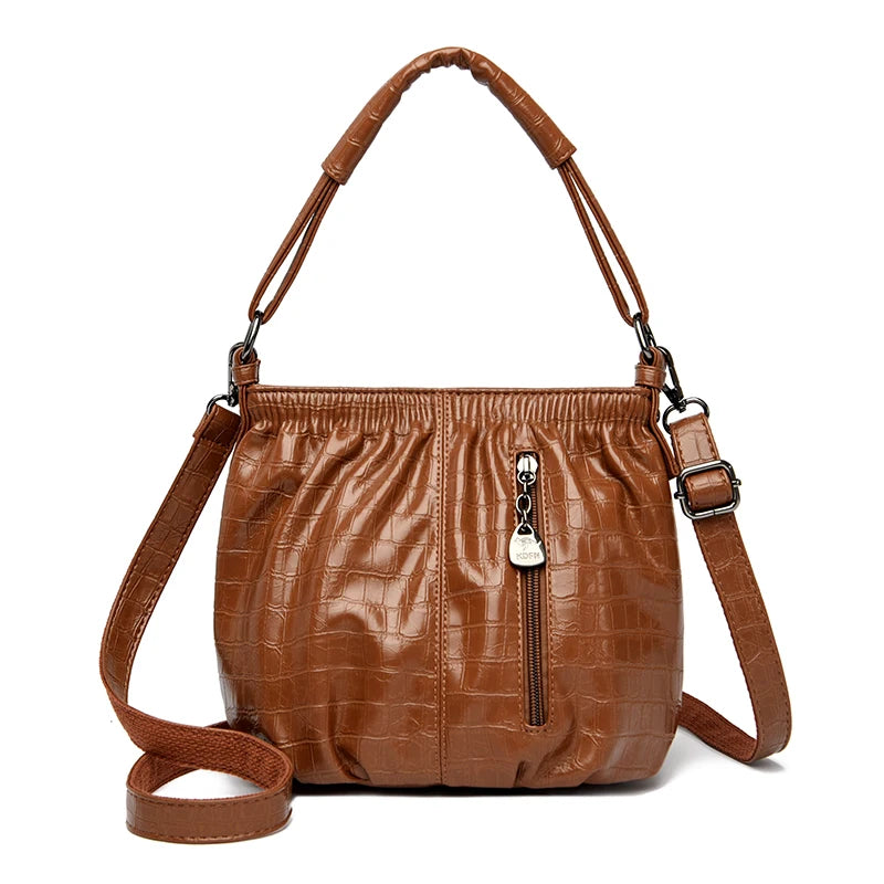 Leather Bucket Shoulder Bag The Store Bags Yellow Brown 