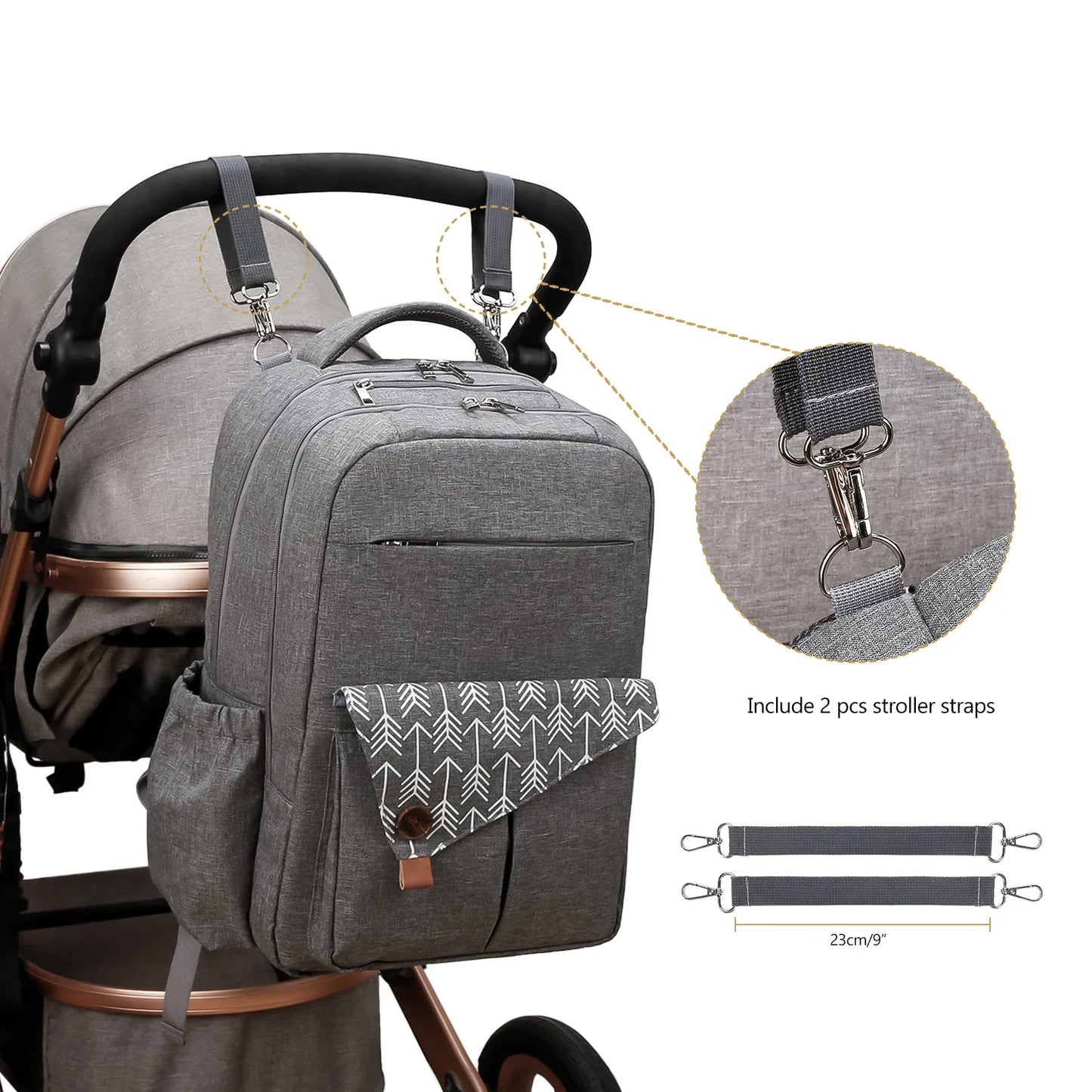 Nylon Backpack Diaper Bag
