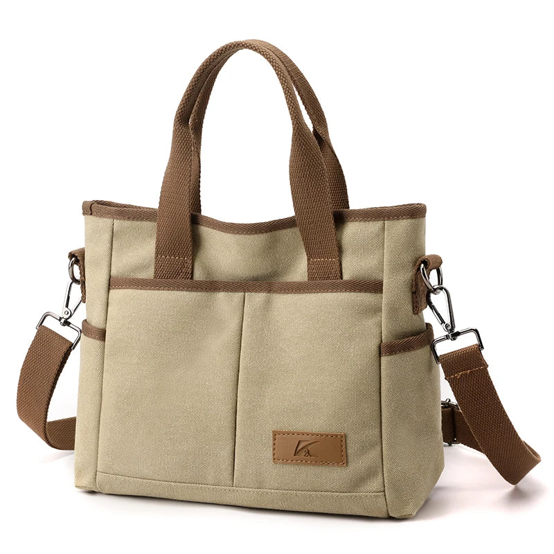 Large Zip Top Canvas Tote Bag