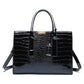 Leather Croc Tote Bag The Store Bags Black 