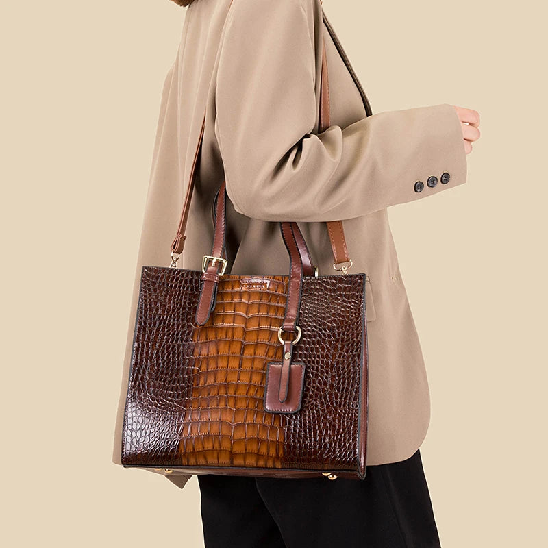 Croc Leather Tote The Store Bags 