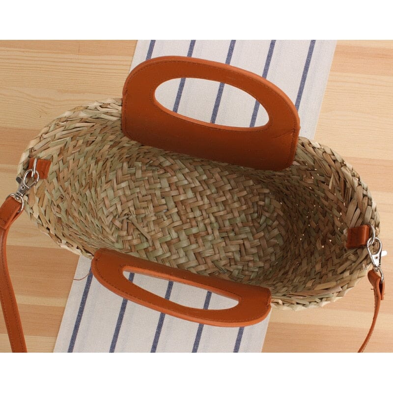 Straw Bag With Leather Handles The Store Bags 