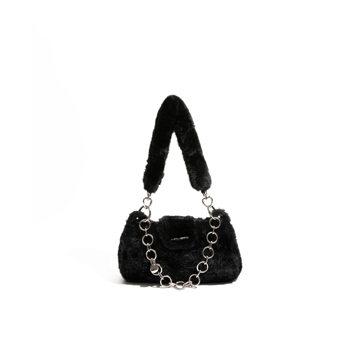 Bolso clutch esponjoso con cadena