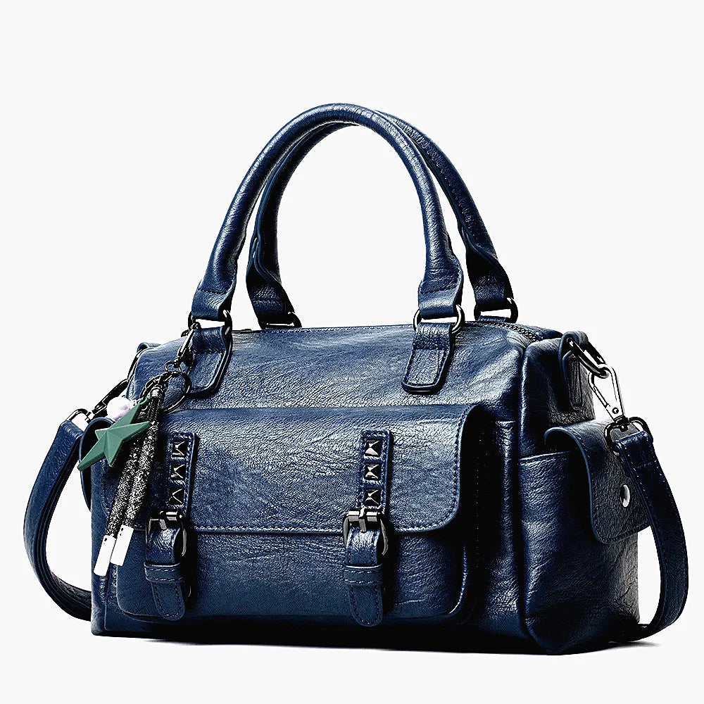 Black Crossbody Bag With Silver Hardware The Store Bags Blue 