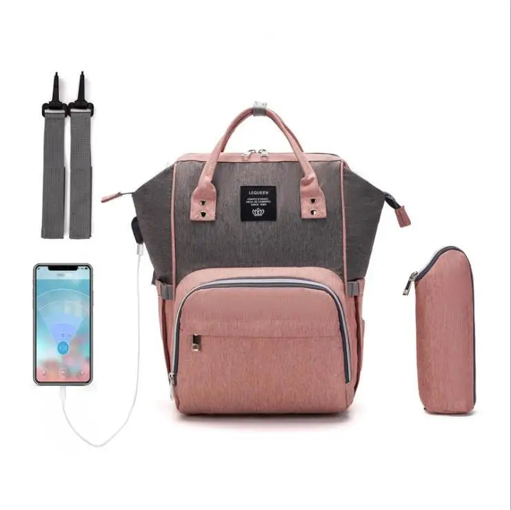 Waterproof Diaper Bag With USB Charger The Store Bags LPB46-fenhui(U2g) 