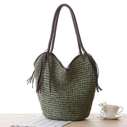 Large Straw Summer Handbag