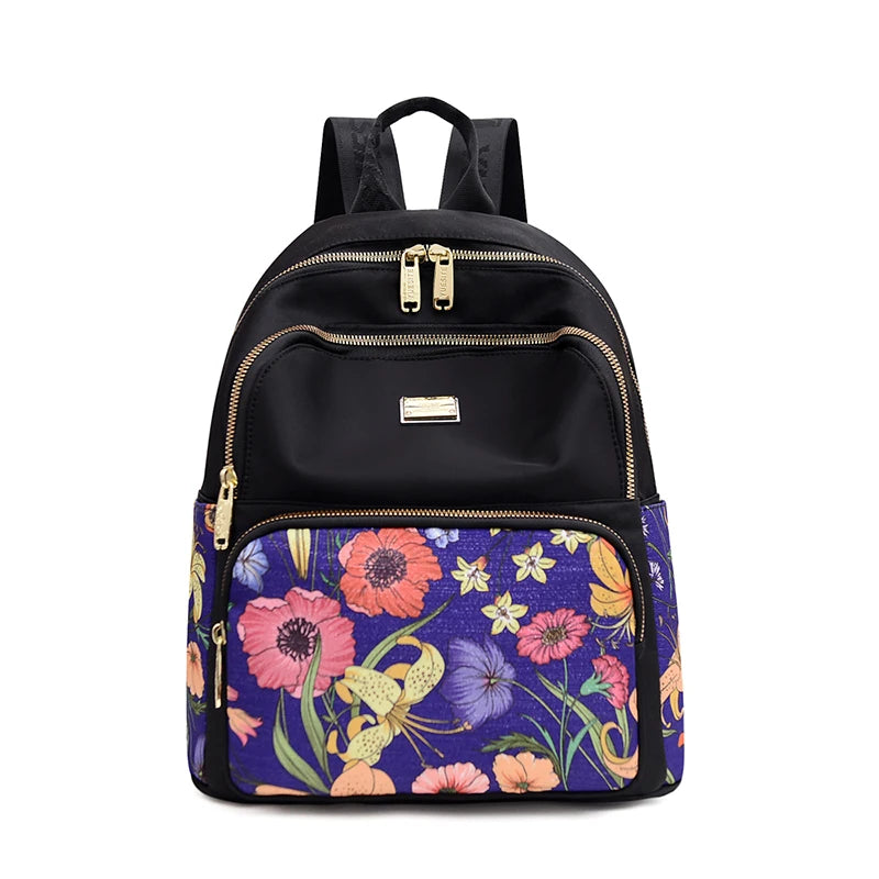 Floral Backpack Purse Concealed Carry The Store Bags Purple gesanghua 