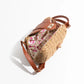 Straw And Brown Leather Purse