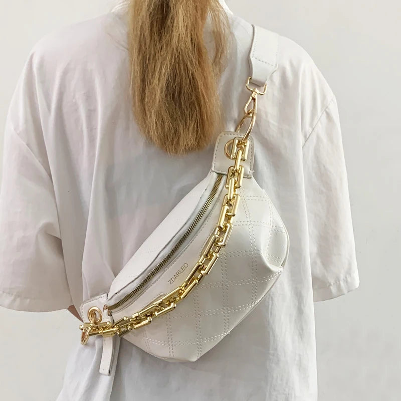 Women s Fanny Pack With Gold Chain The Store Bags