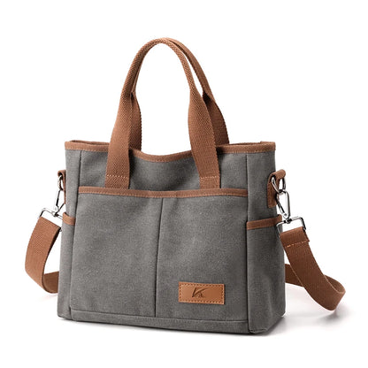 Large Zip Top Canvas Tote Bag