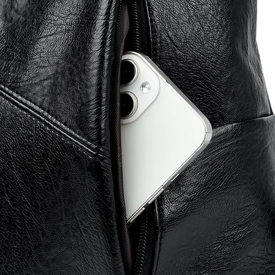 Leather Backpack Purse Anti Theft