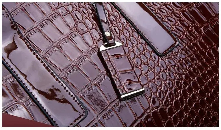 Leather Croc Tote Bag The Store Bags 