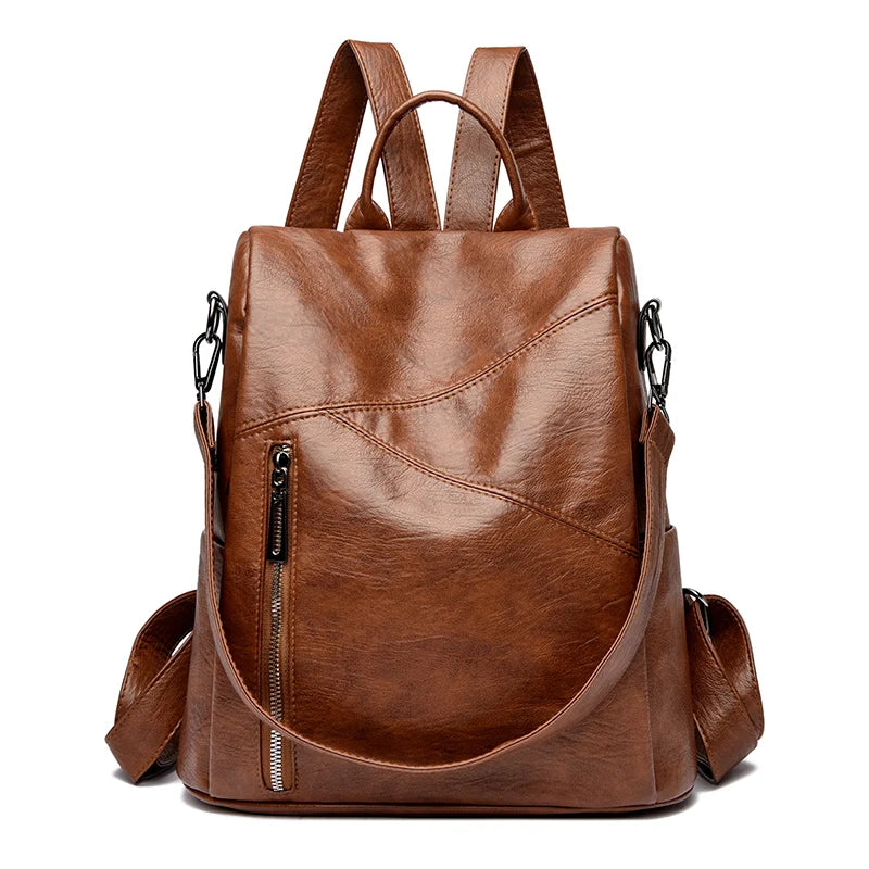 Leather Backpack Purse Anti Theft