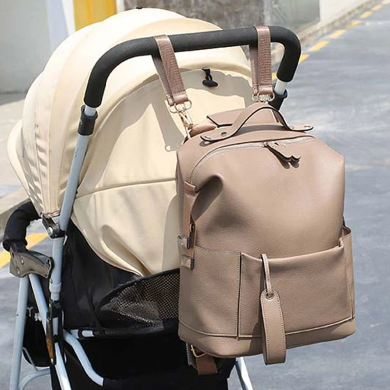 Mochila de piel sintética para pañales