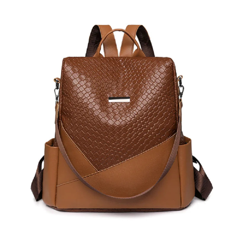 Leather Anti Theft Backpack Women