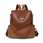 Leather Anti Theft Backpack Women