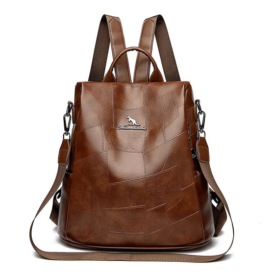 Faux Leather Laptop Backpack Women's The Store Bags Brown 