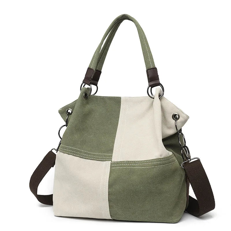 Canvas Zip Top Tote Bag The Store Bags green 