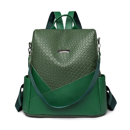 Leather Anti Theft Backpack Women