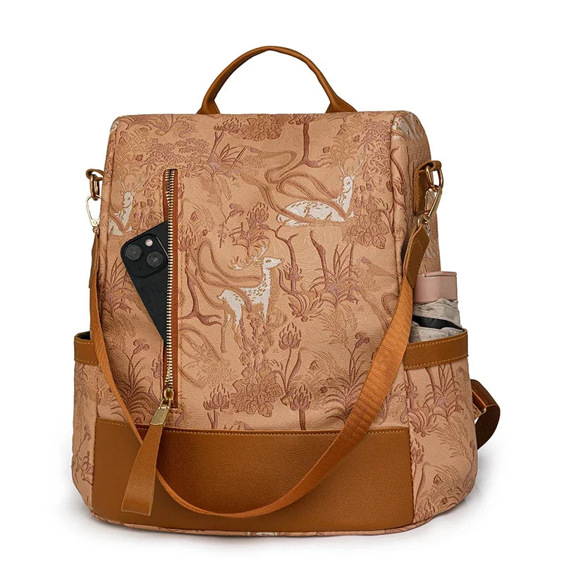 Mochila de cuero mujer antirrobo