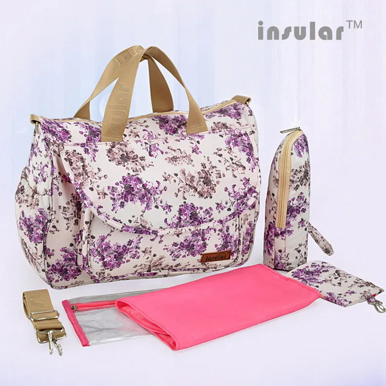Floral Print Diaper Bag
