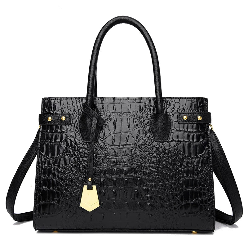 Black Croc Tote Bag The Store Bags Black 