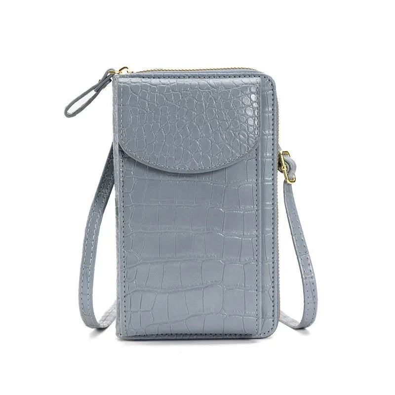 Pebbled Leather Phone Crossbody Bag The Store Bags Blue 