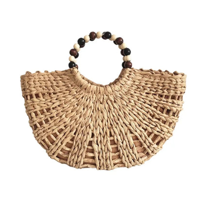 Round Handle Straw Bag