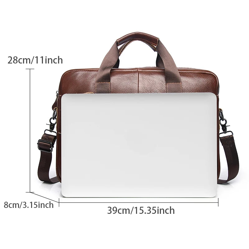 15.6 inch Laptop Bag Brown Leather