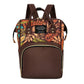 Mochila con bolsa de pañales de flores