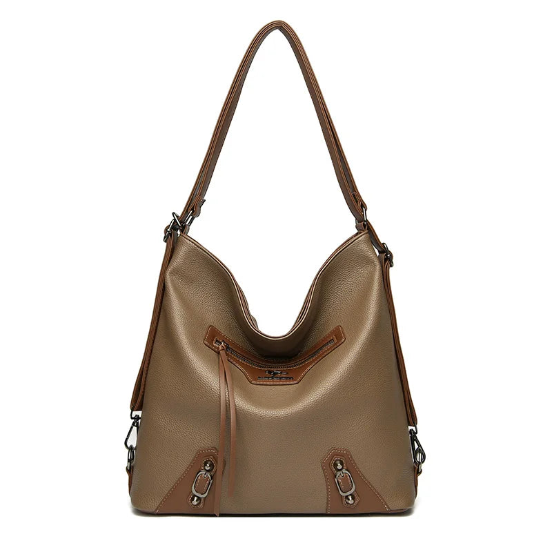 Leather Tote With Zipper Top